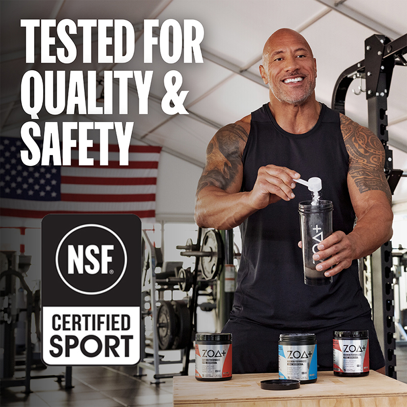 Tested for Quality & Safety - Dwayne “The Rock” Johnson’s ZOA+ Powder Earns NSF Certified for Sport® | NSF