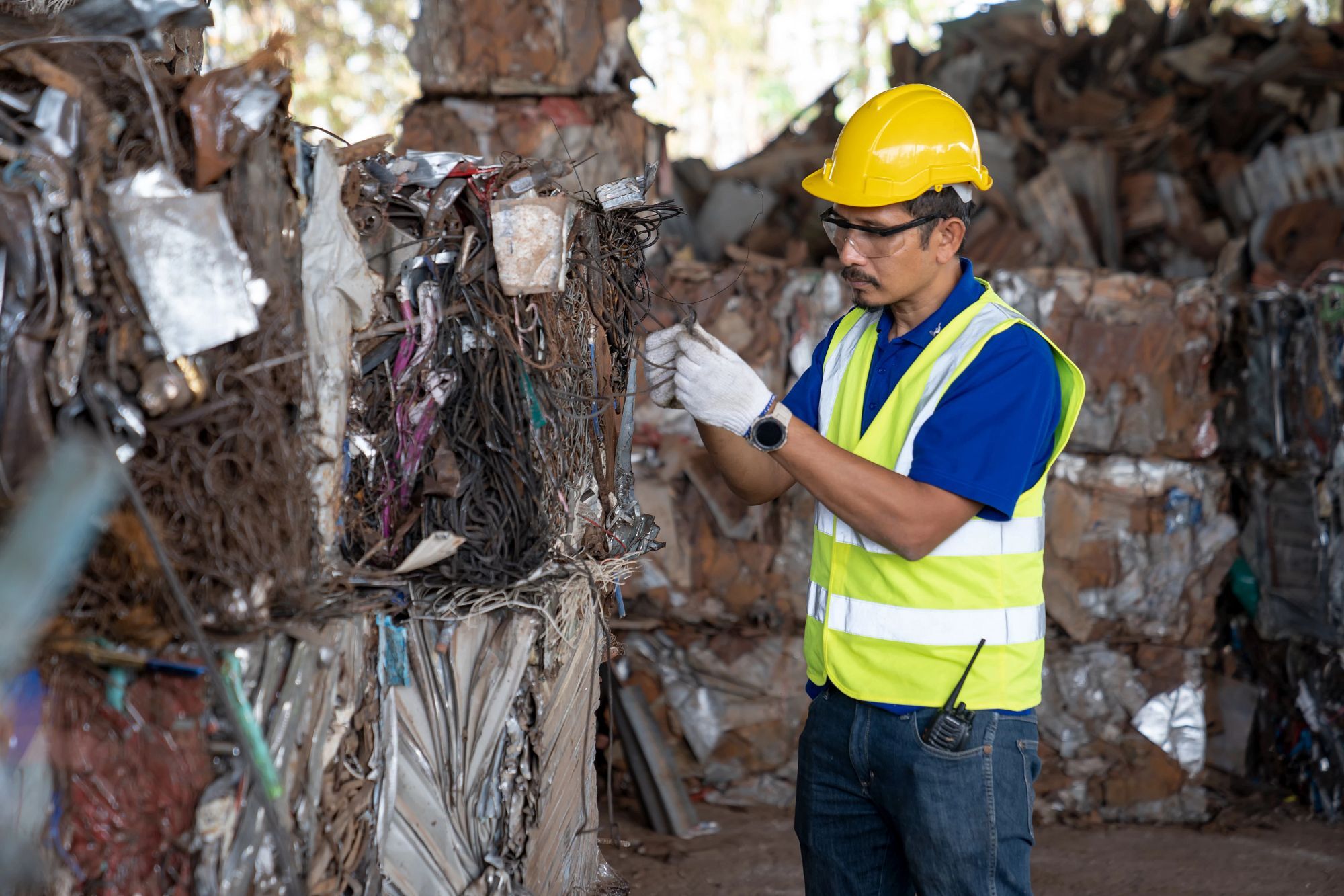 Inspector at a metal recycling center