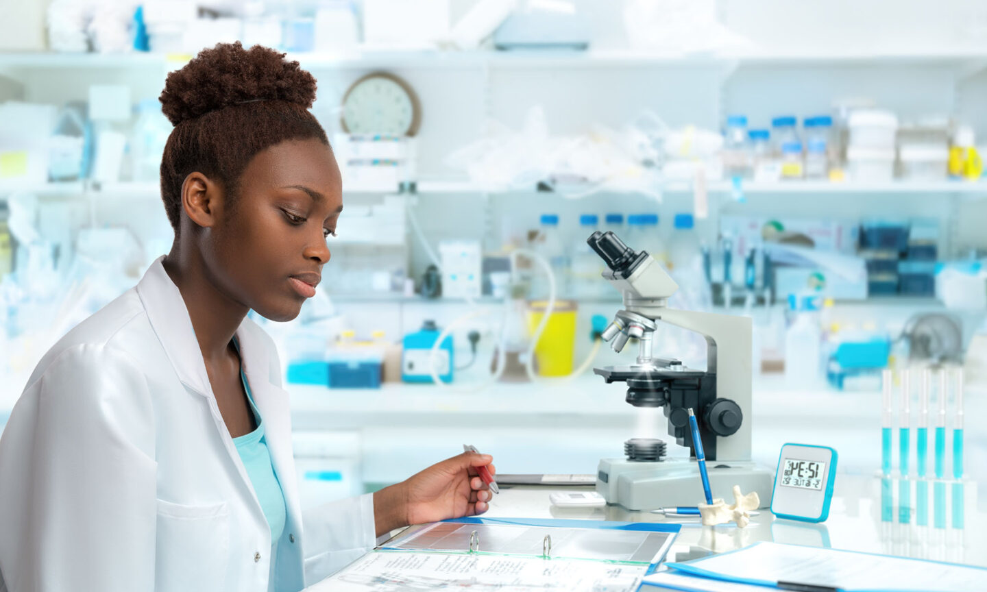 Woman reading results in lab | NSF