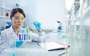 Woman in the lab - Environmental and Health Safety Certifications