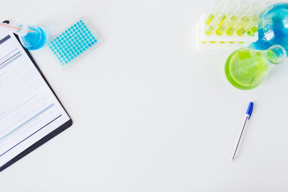 Laboratory equipment on desk - GreenScreen® for Safer Chemicals