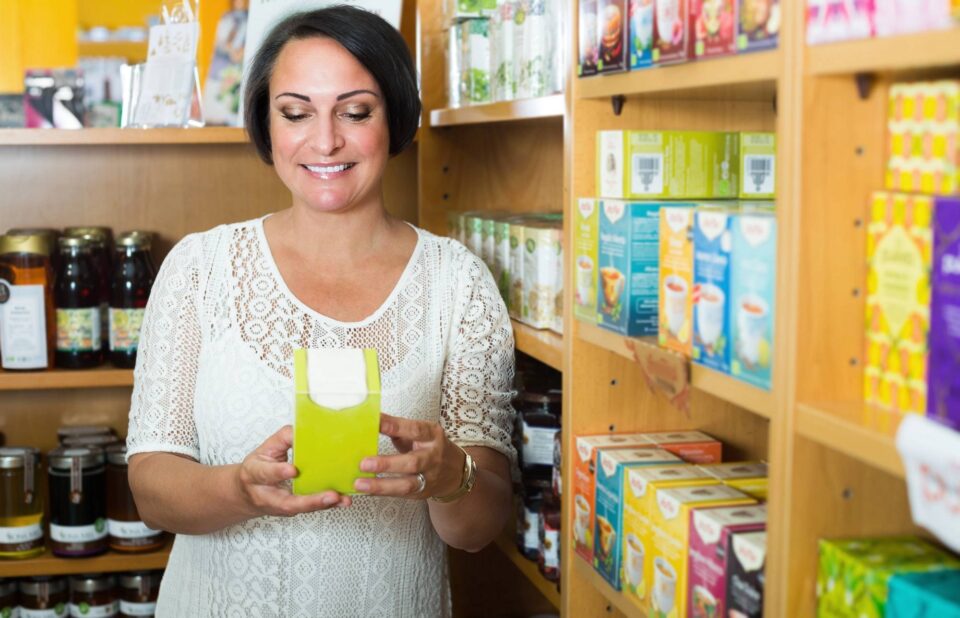 Woman supplement smile 122045731