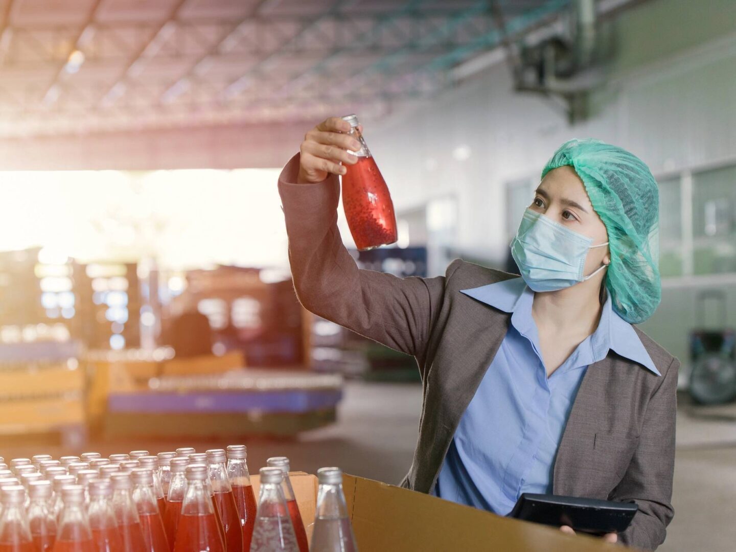 Quality inspector bottles 166589149