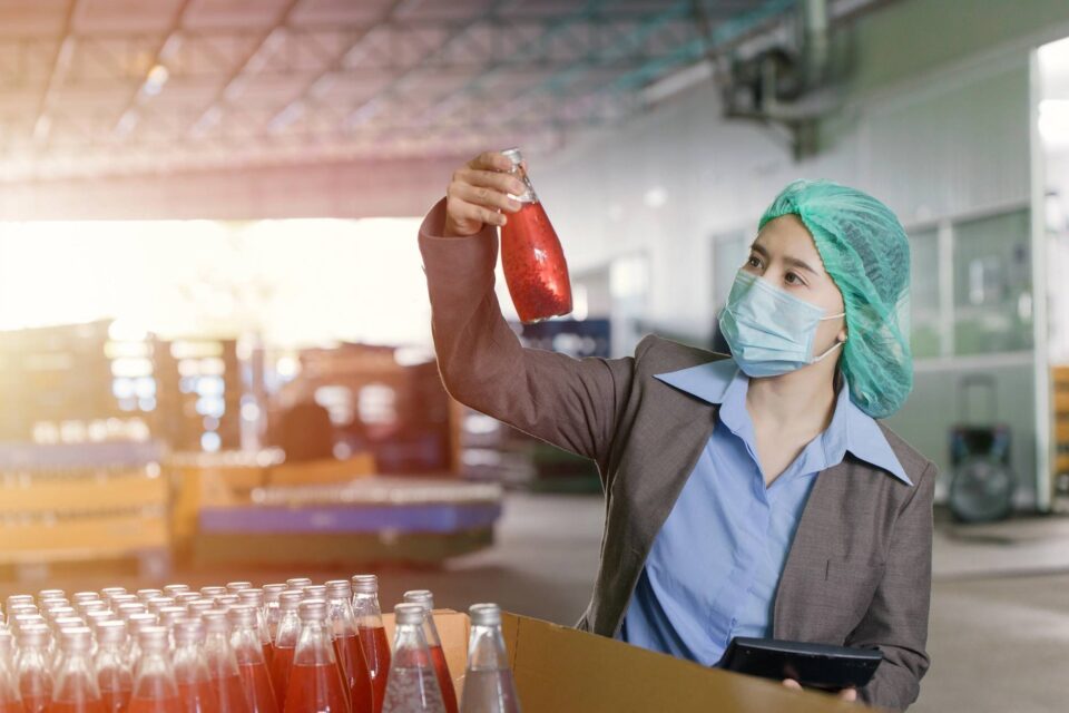 Quality inspector bottles 166589149