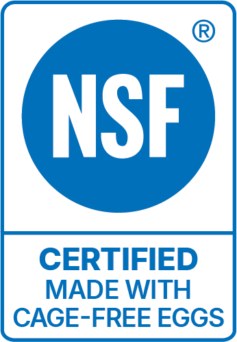NSF Made with Cage-Free certification eggs mark