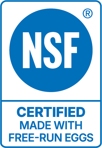 NSF Certified Made with Free-Run Eggs